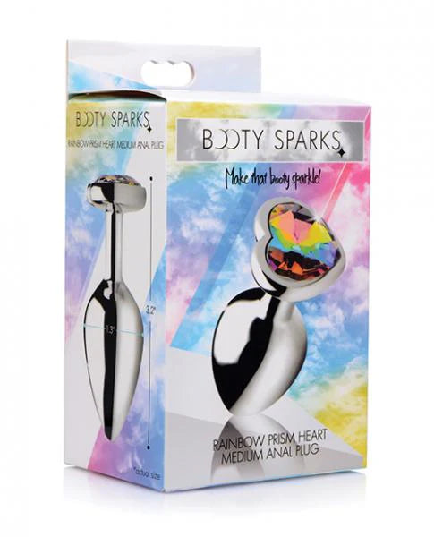 Bootysparks Rainbow Prism Heart Anal Plug - Medium