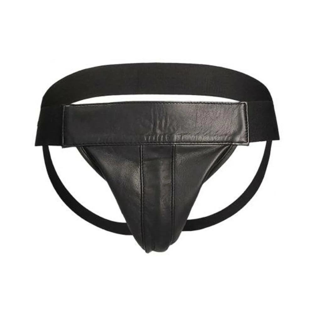 Premium Leather Plain Front With Zip Jock S/m Black
