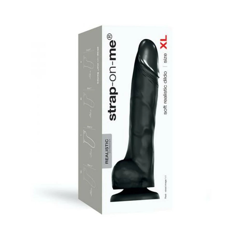 Strap-on-me Soft Realistic Dildo Black Xl