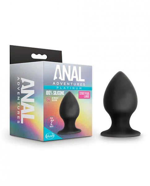 Blush Anal Adventures Platinum Silicone Anal Stout Plug - Large Black