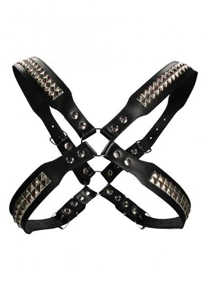 Men's Pyramid Stud Body Harness - Black