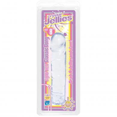 Crystal Jellies 8 Inch Classic Dildo in Clear