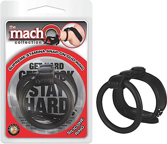 Macho Supreme Stamina Snap On Duo Ring Black
