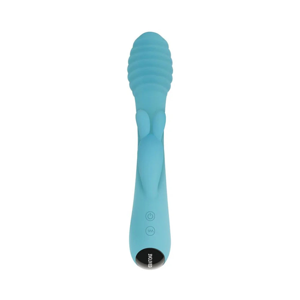 Evolved Aqua Bunny 9 Shaft Function 9 Clit Stim Functions Rechargeable Silicone Waterproof Teal