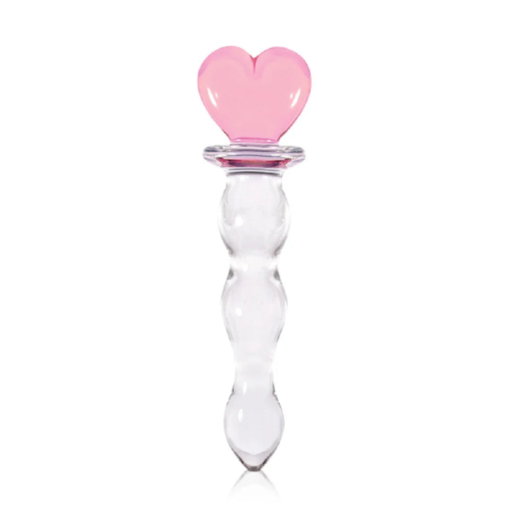 Crystal Heart Of Glass Wand and Vase - Pink