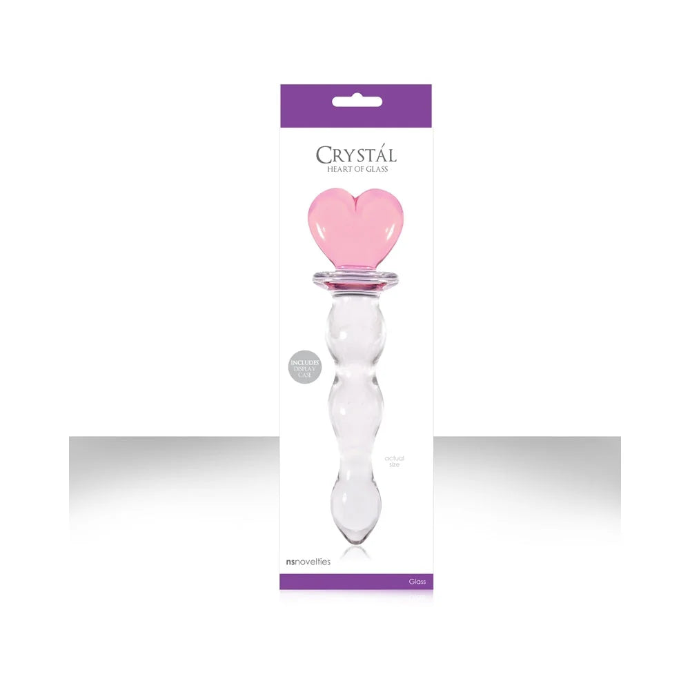Crystal Heart Of Glass Wand and Vase - Pink