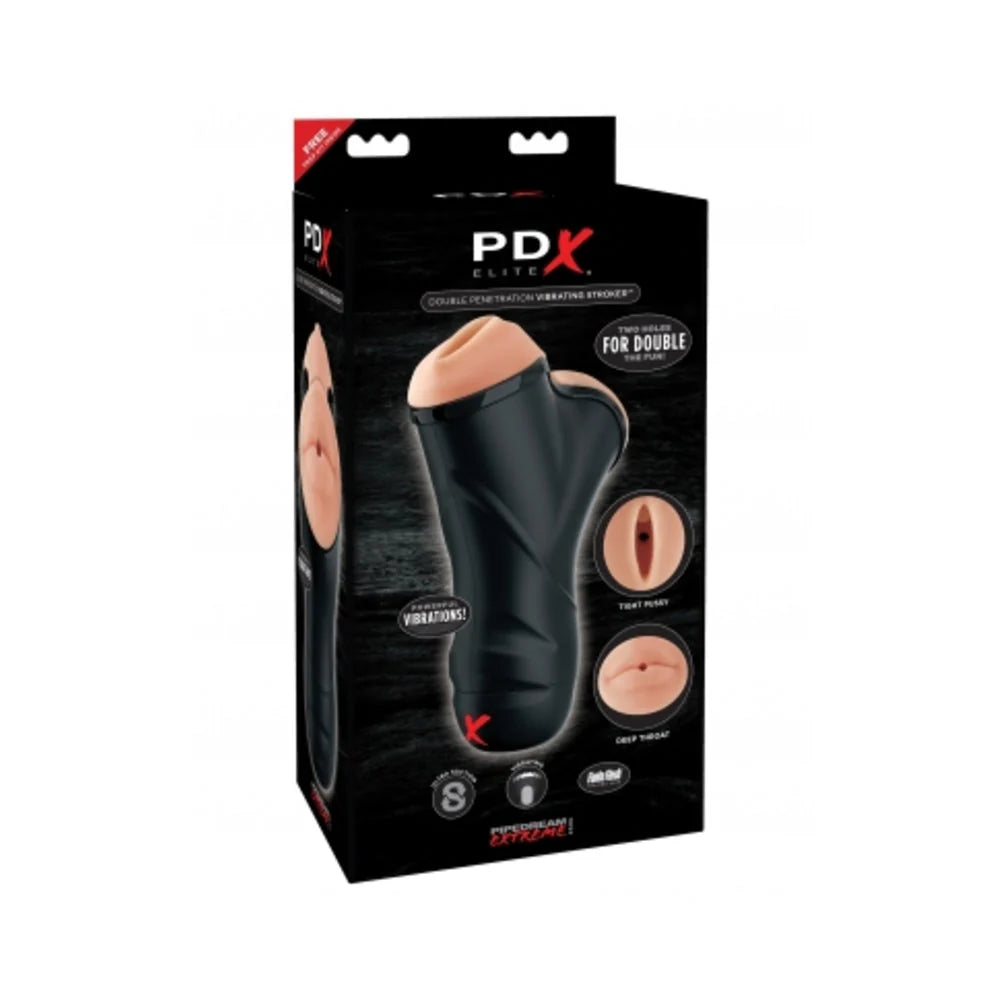Pdx Elite Double Penetration Vibrating Stroker