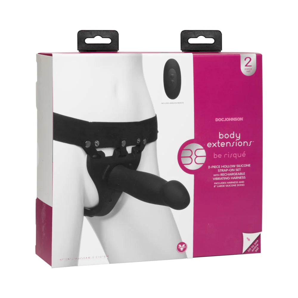 Body Extensions Be Risque Vibrating Hollow Strap On Set O/S