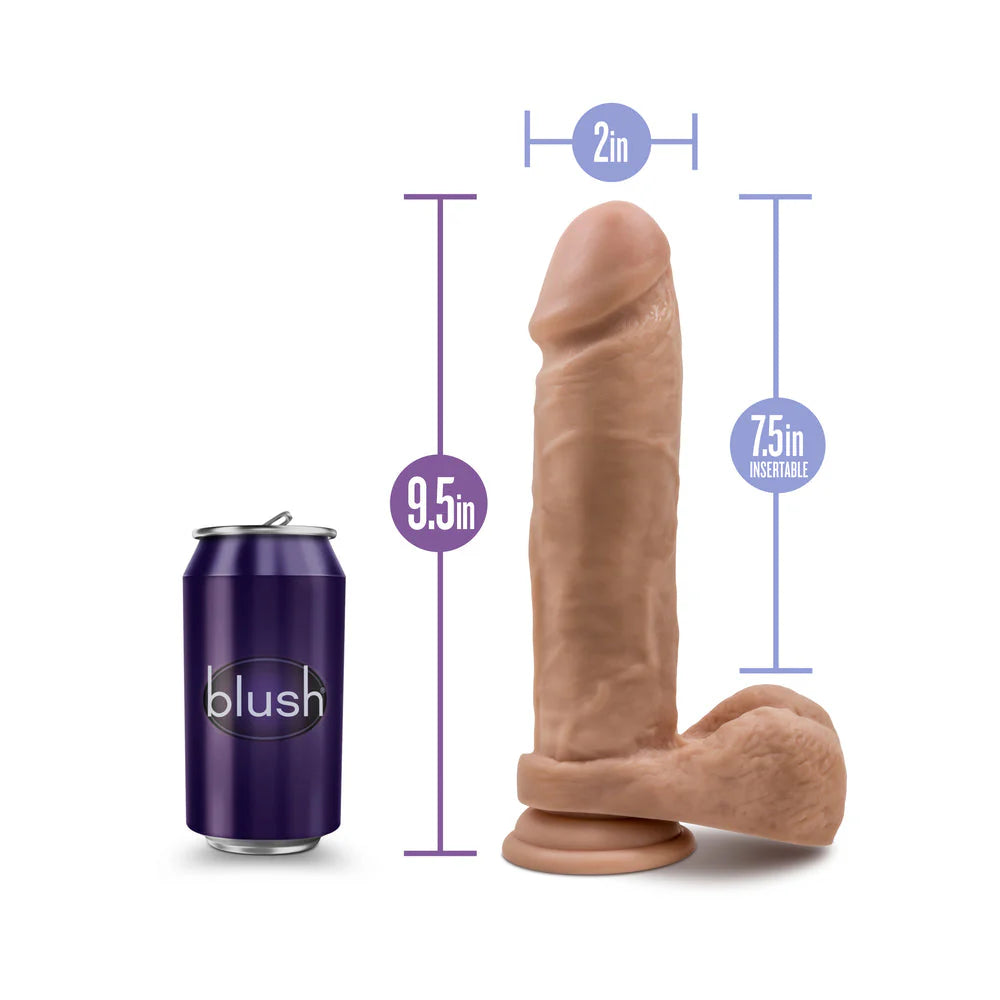 Au Naturel 9.5 Inches Dildo with Suction Cup Mocha Tan