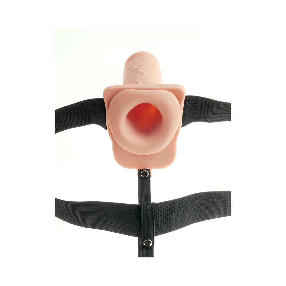 Fetish Fantasy 11in Hollow Rechargeable Strap-on With Balls, Flesh