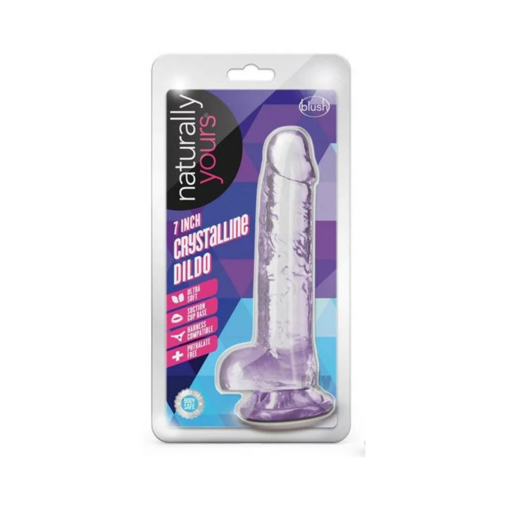 Naturally Yours Crystalline Dildo 7 In. Amethyst