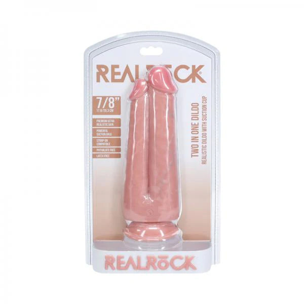 Realrock Two In One 7 In. / 8 In. Dildo Beige