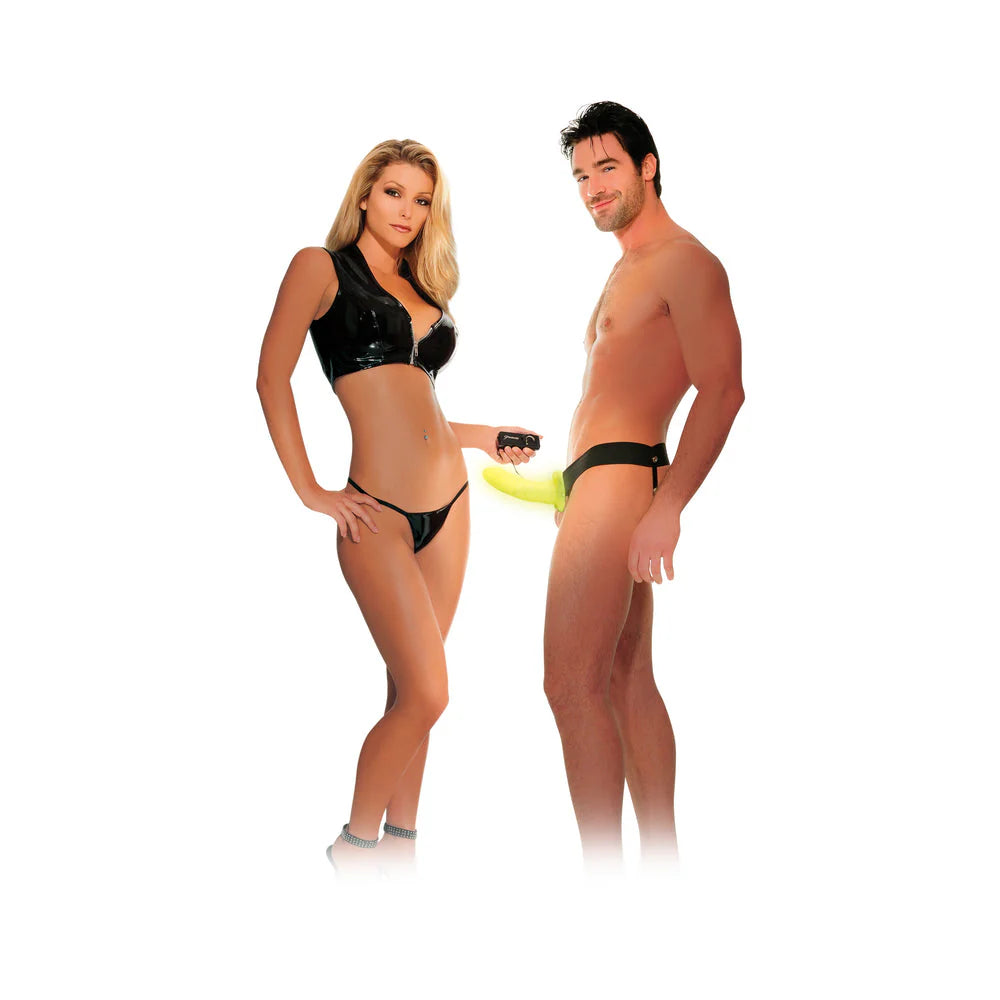 Fetish Fantasy Vibrating Hollow Strap-On Glow In The Dark