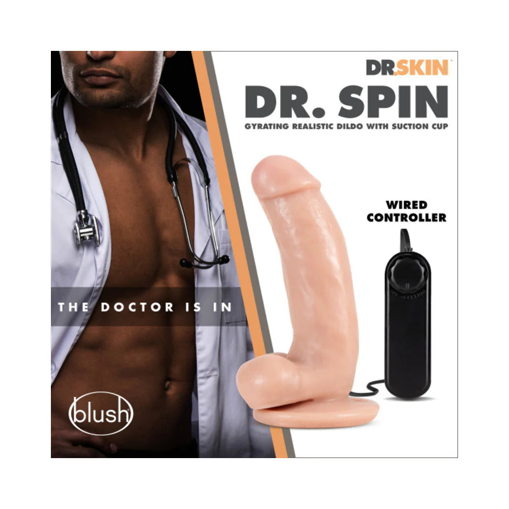 Dr. Skin - Dr. Spin 7" Gyrating Dildo Vanilla