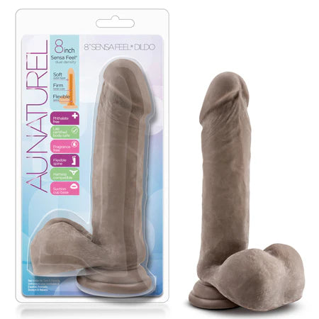 Au Naturel 8 Sensa Feel Dildo - Chocolate