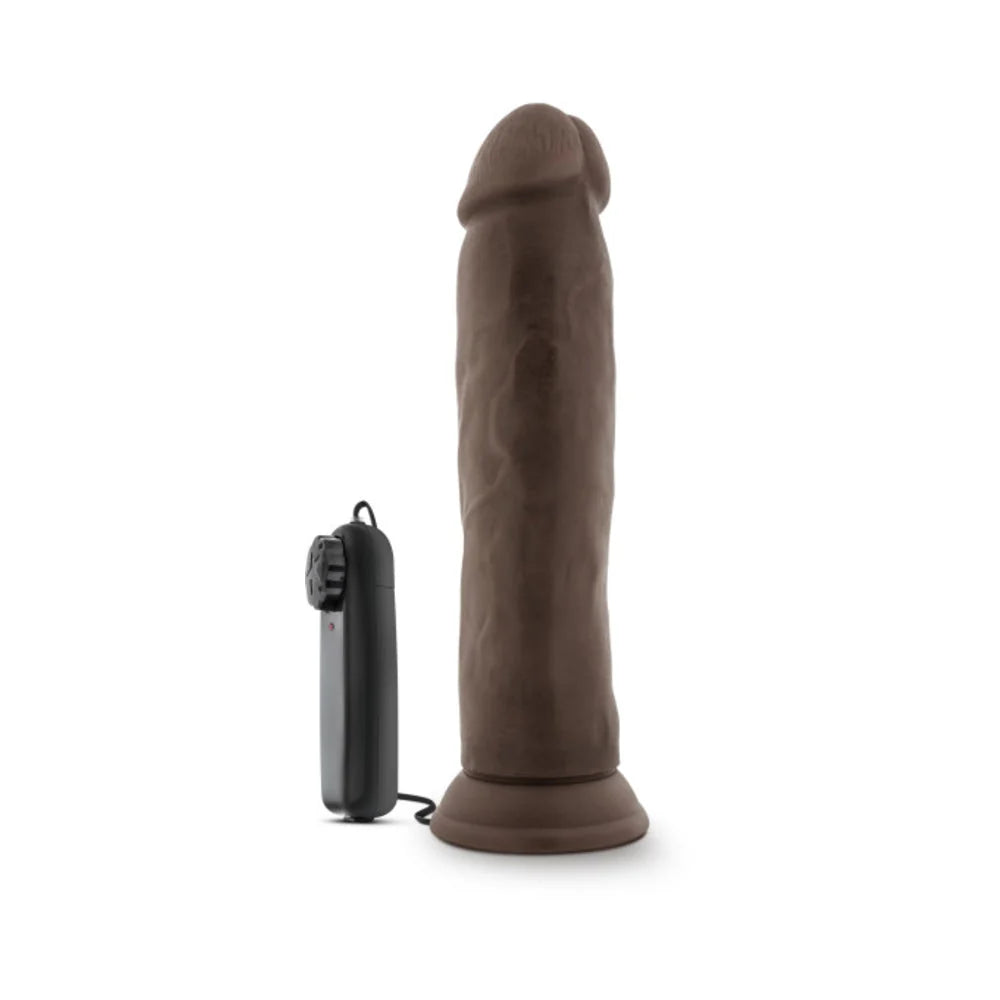 Dr. Skin - Dr. Throb - 9.5in Vibrating Realistic Cock With Suction Cup - Chocolate