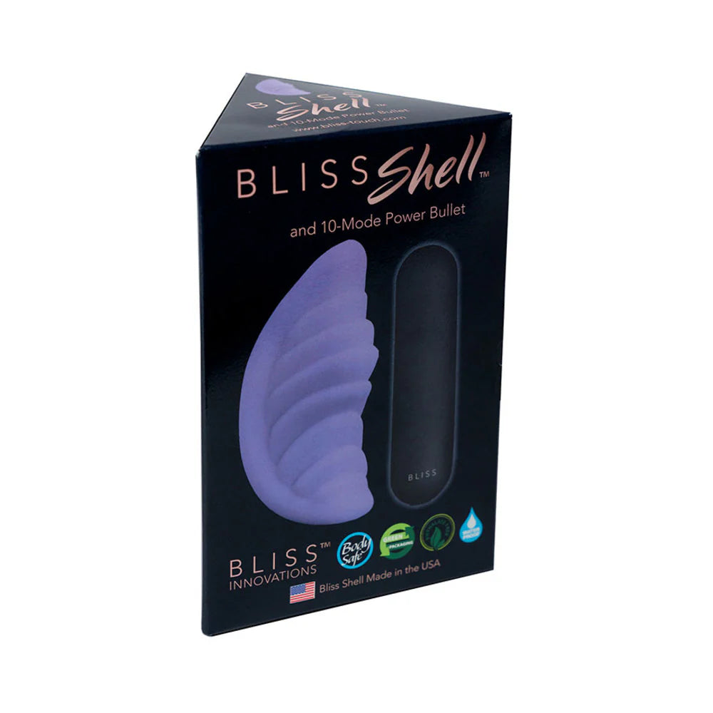Bliss Shell With Rechargeable Bullet Purple 10 Function Waterproof