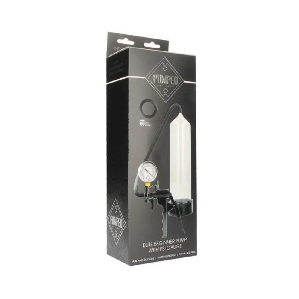 Pumped Elite Beginner Pump With Gauge Clear