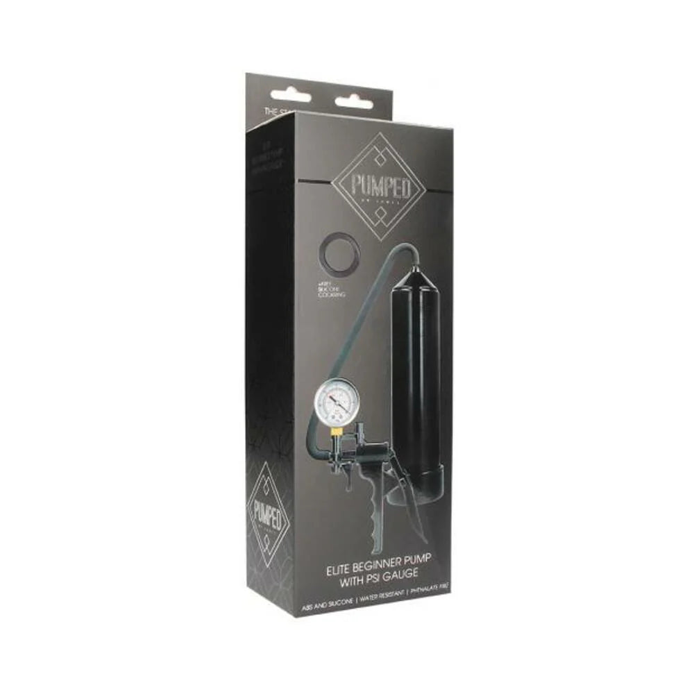 Pumped Elite Beginner Pump With Gauge Black