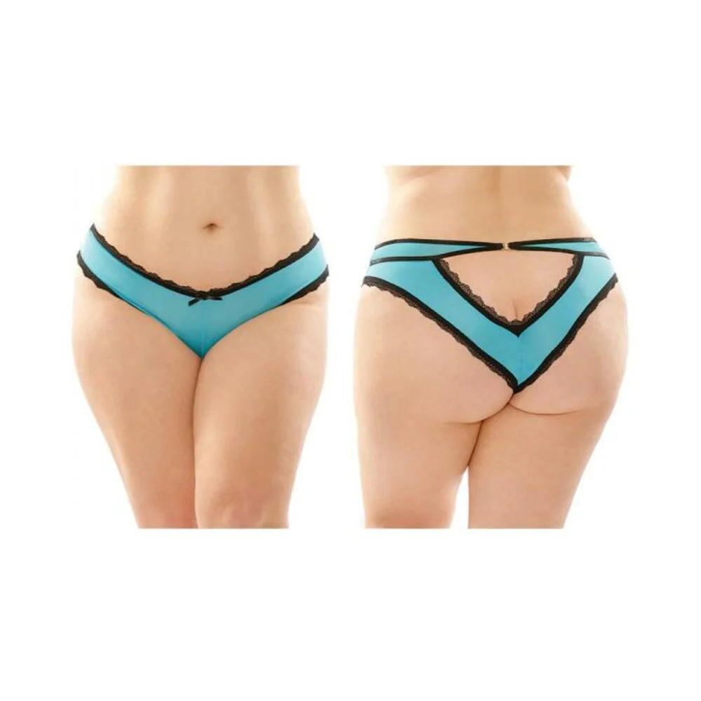 Dahlia Cheeky Hipster Panty With Lace Trim And Keyhole Cutout 6-pack Q/s Turquoise