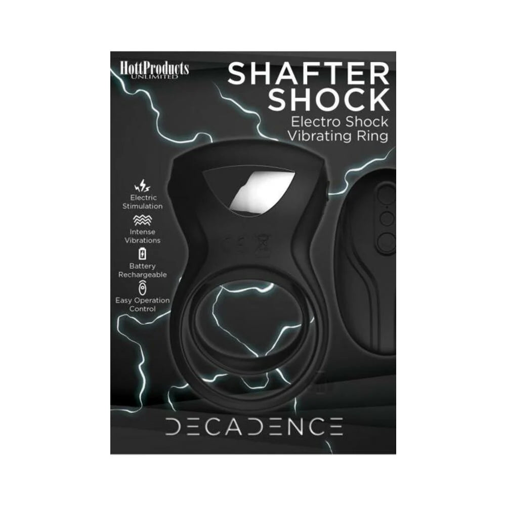 Decadence Shafter Shock E-stim Cock Ring Black