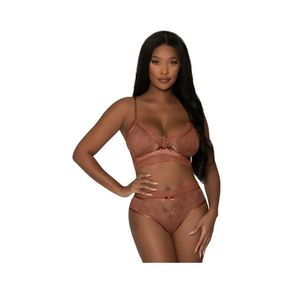 Magic Silk Caramel Kiss Bralette & G-string Panty Carmel S/m