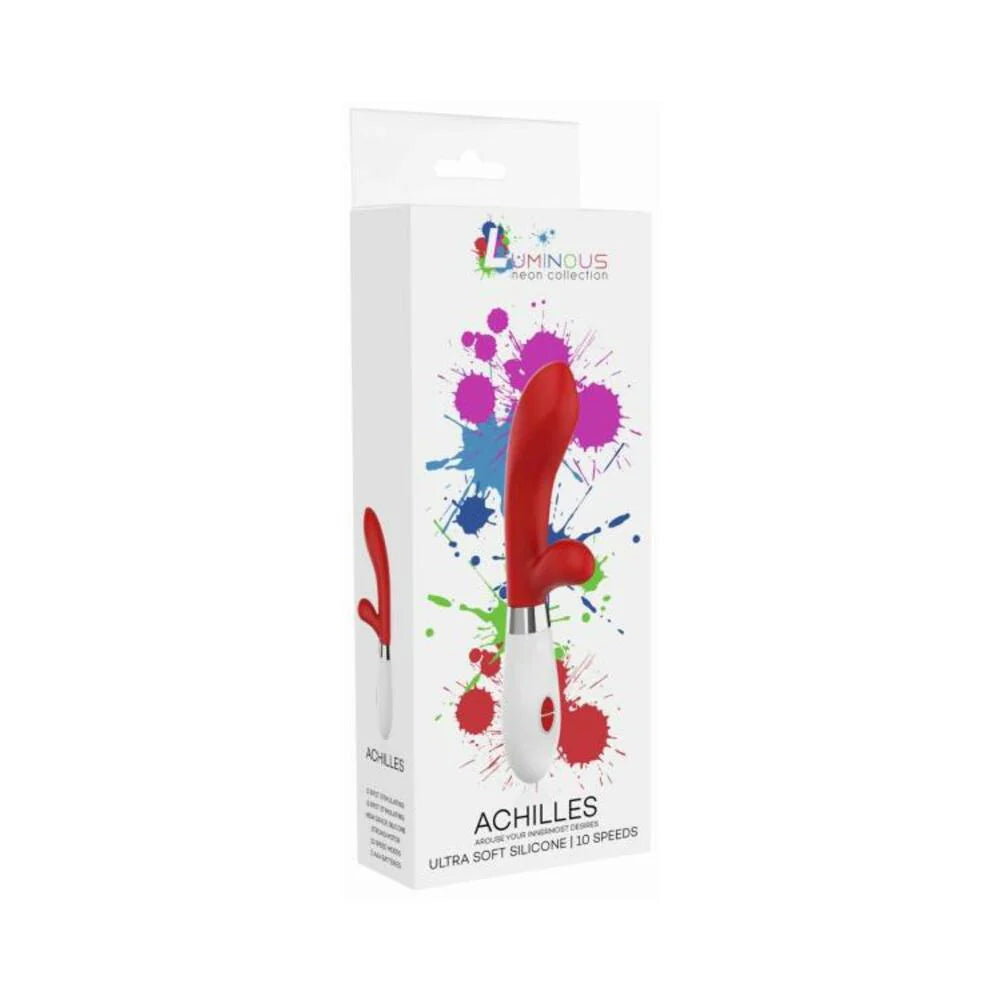 Luna Neon Achilles Ultra-soft Silicone Dual Stimulator Red