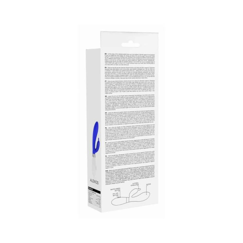 Luna Neon Alexios Ultra-soft Silicone Dual Stimulator Blue