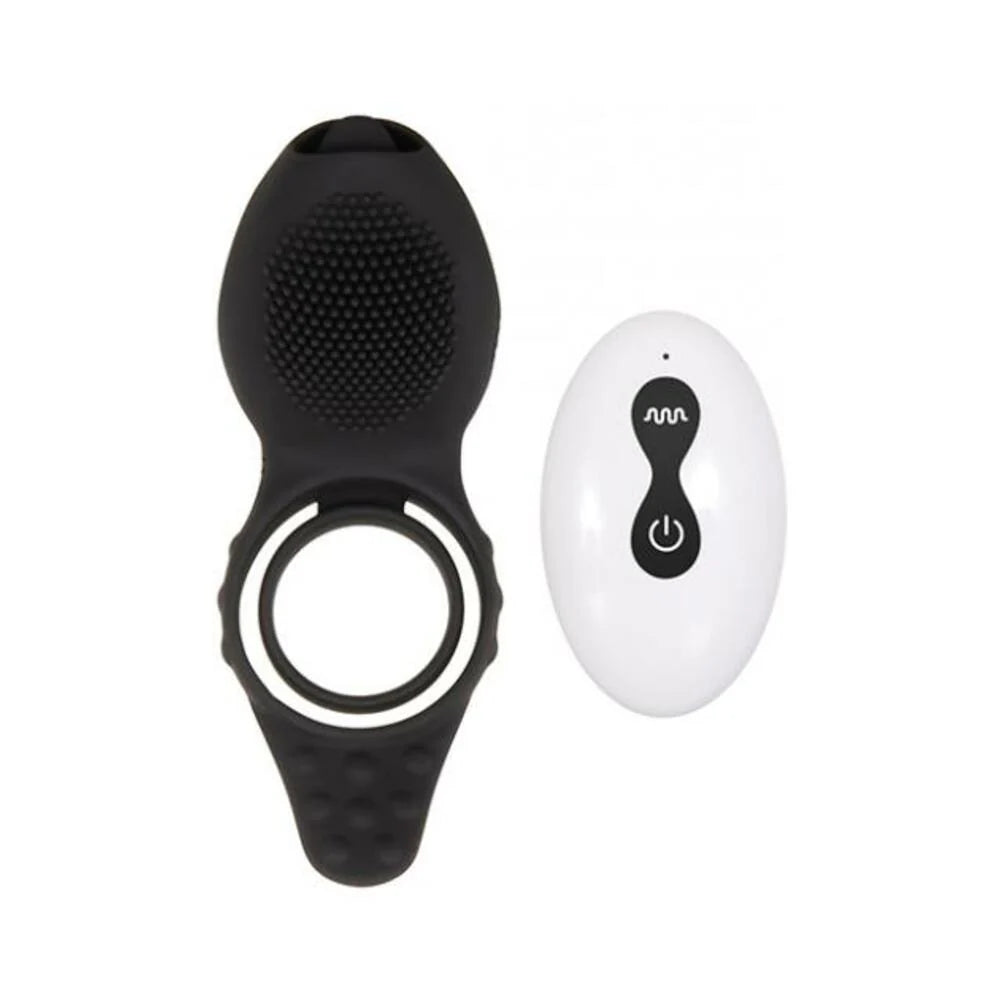 Zt Mr. Flicker Vibrating Silicone Cock Ring Black