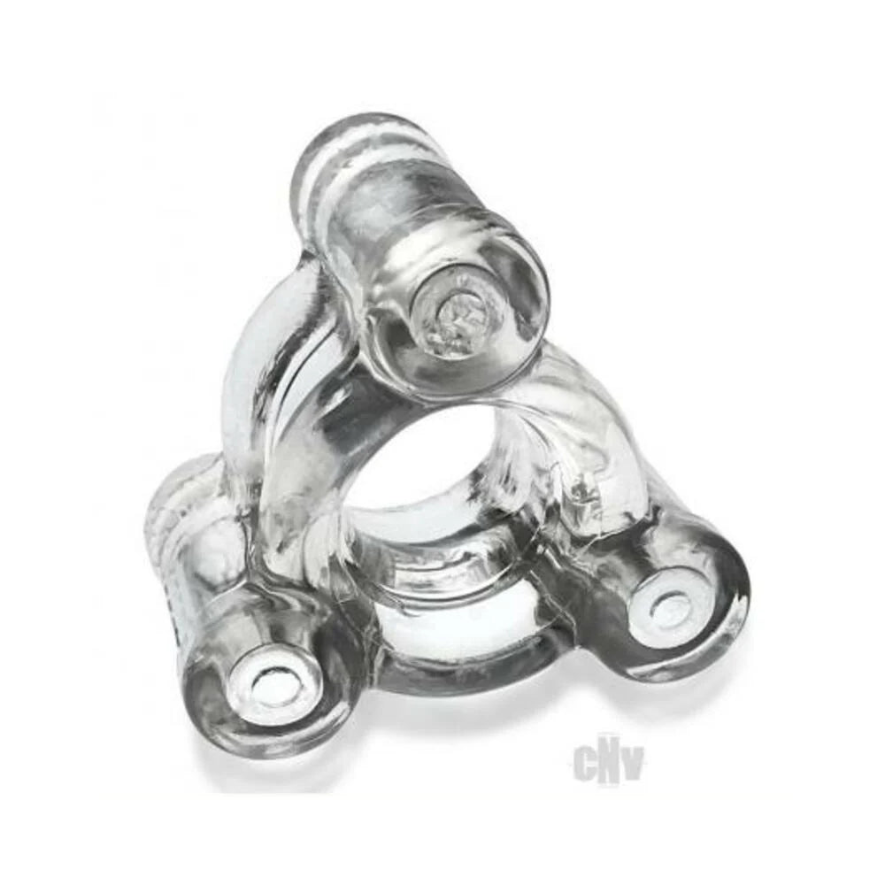 Oxballs Heavy Squeeze Weighted Squeeze Ballstretcher With 3 Stainless Steel Weights Clear