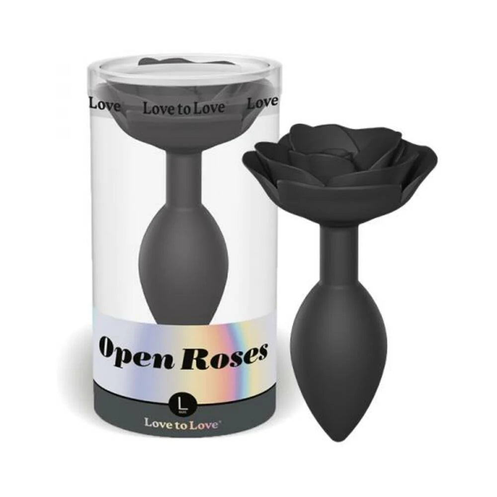 Love To Love Open Roses Anal Plug Large Black Onyx