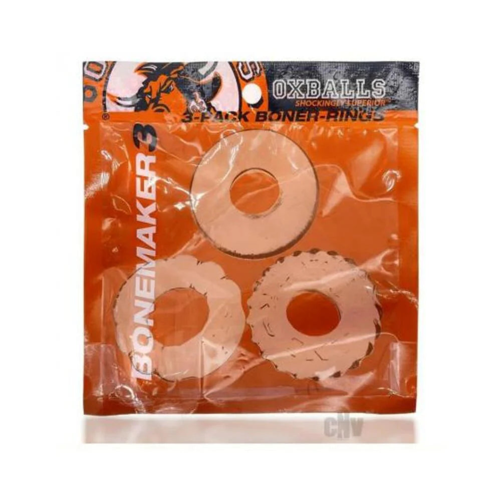Oxballs Bonemaker 3-pack Boner Cockring Kit Flextpr Clear