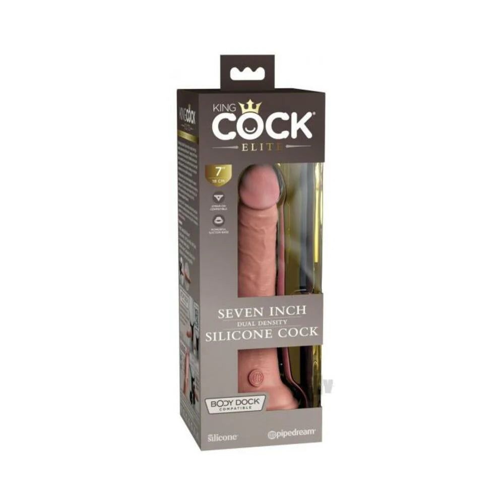 King Cock Elite Silicone Dual-density Cock 7 In. Light