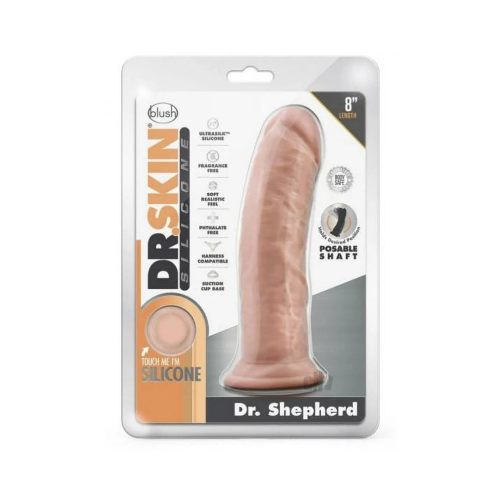 Dr. Skin Dr. Shepherd Dildo With Suction Cup Silicone 8 In. Vanilla