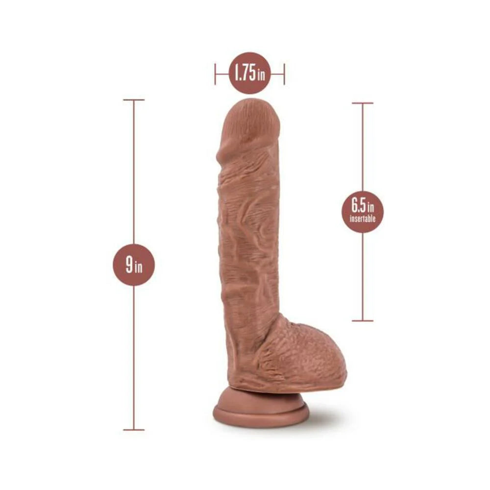 Au Naturel Big Billy Dildo 9 In. Mocha