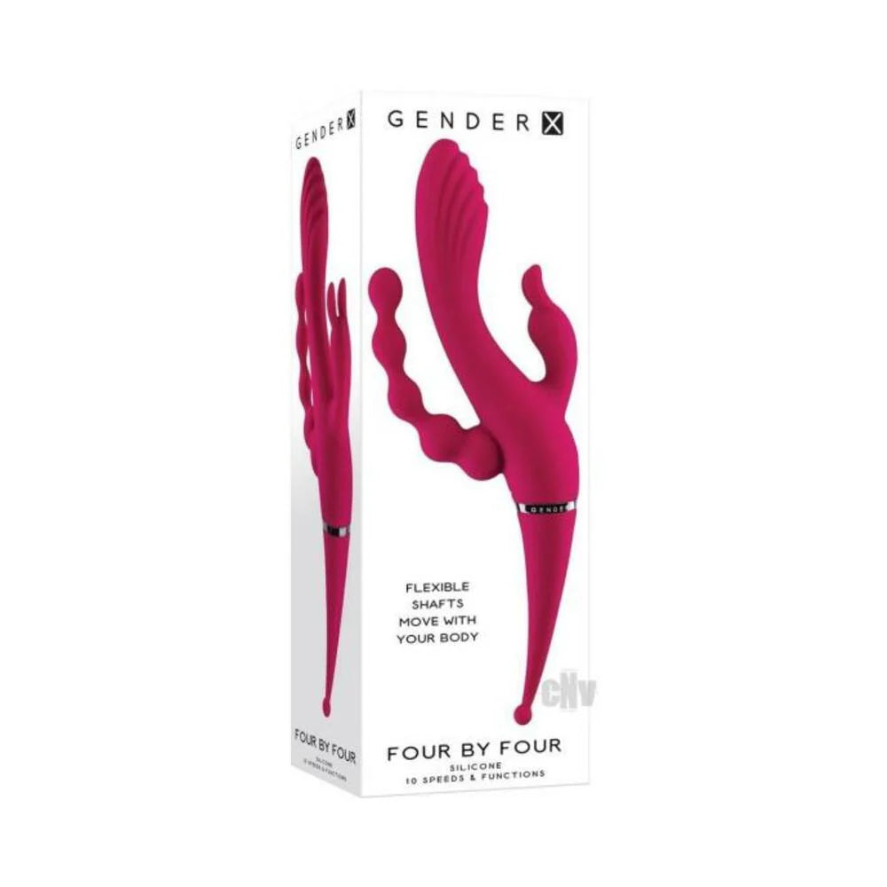 Gender X Four By Four Multi Stimulator Burgundy