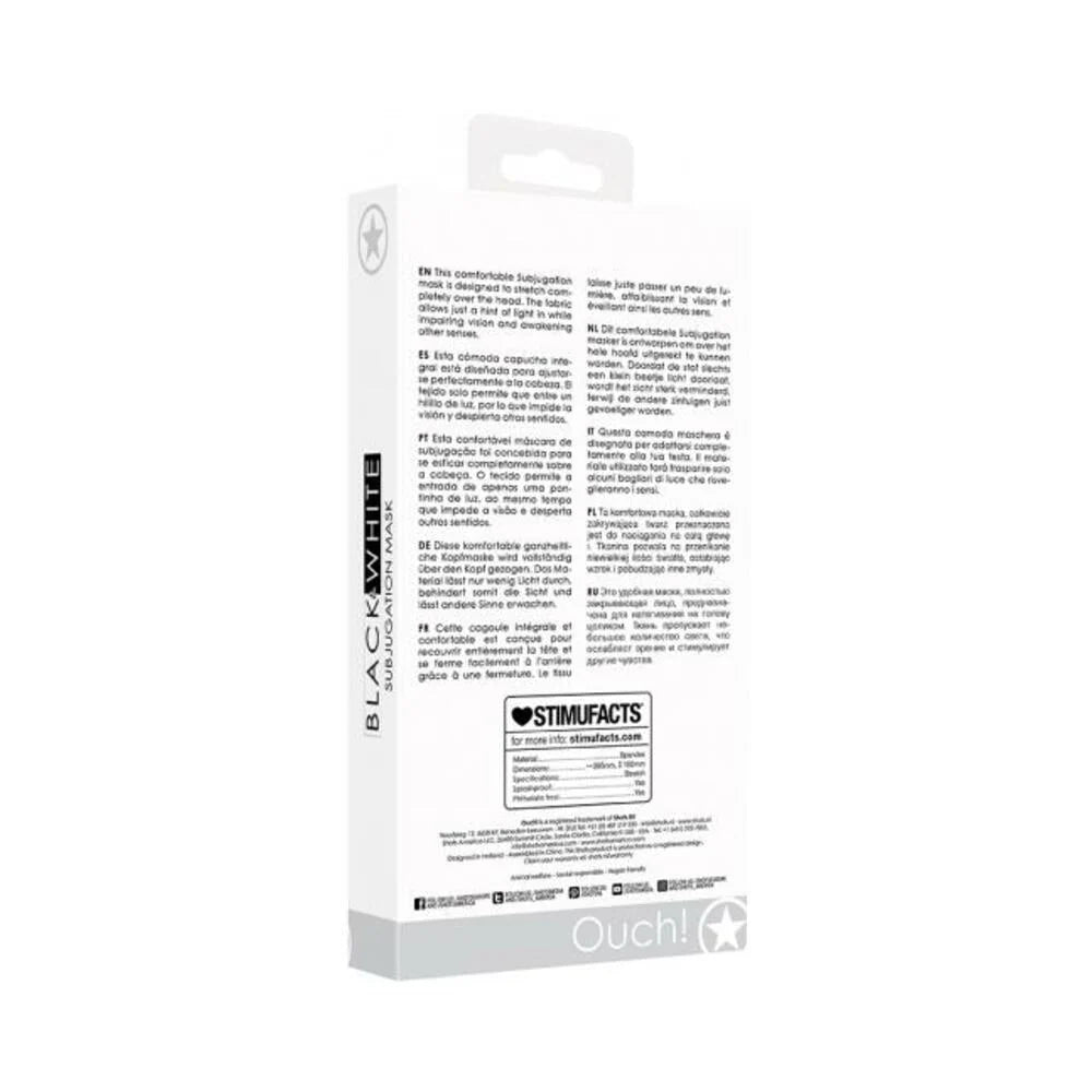 Ouch! Black & White Subjugation Mask Allows Just A Hint Of Light Black