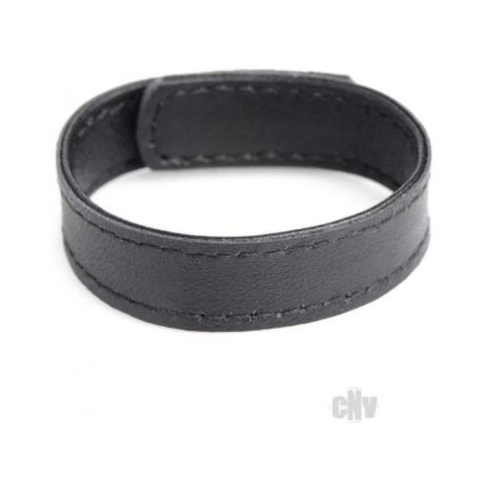Cg Velcro Leather Cockring Black