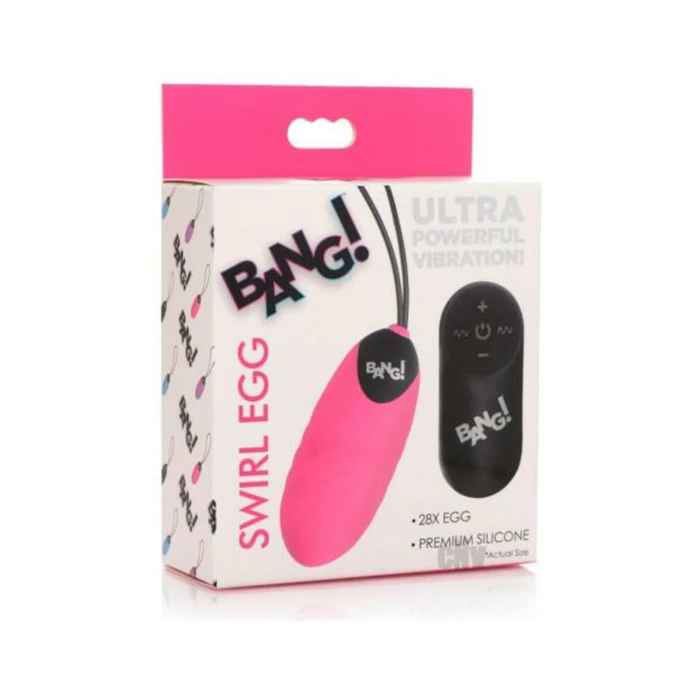 Bang 28x Swirl Silicone Egg Pink