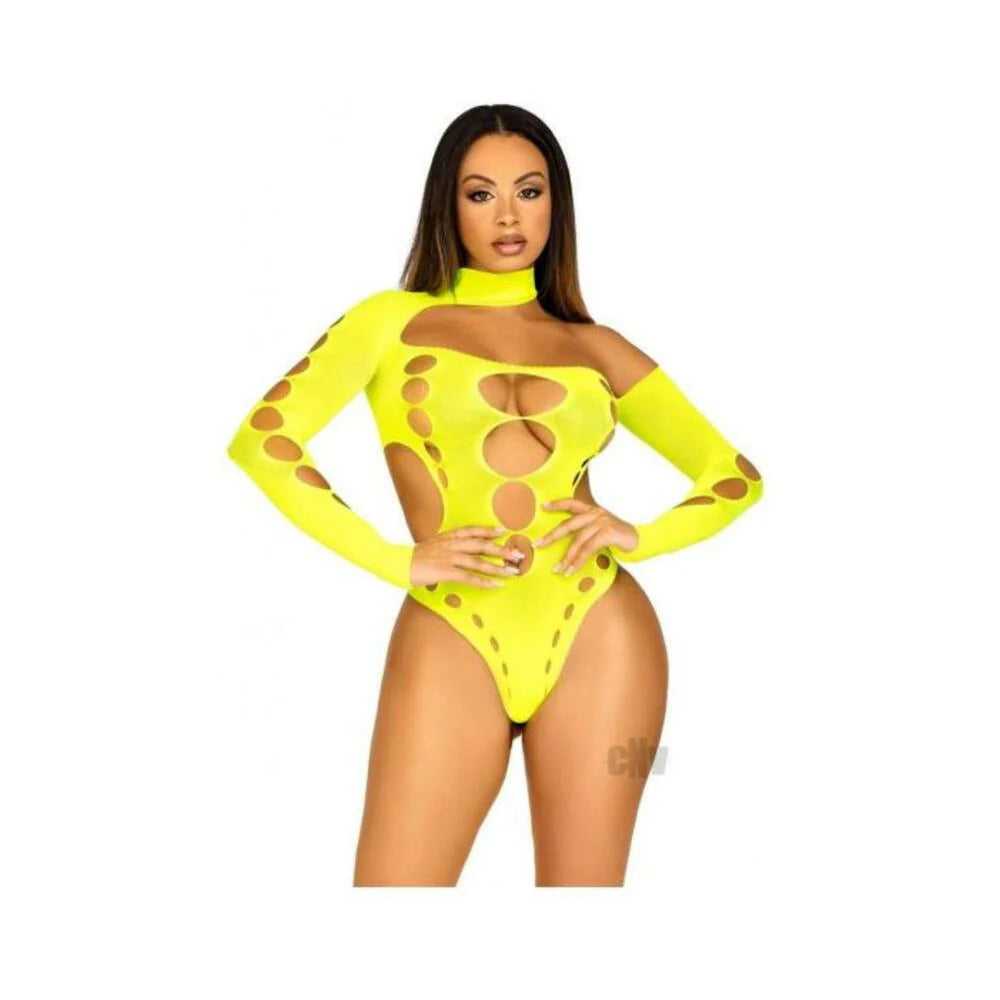 Seamles Asymmetric Thong Bodysuit Os Ylw