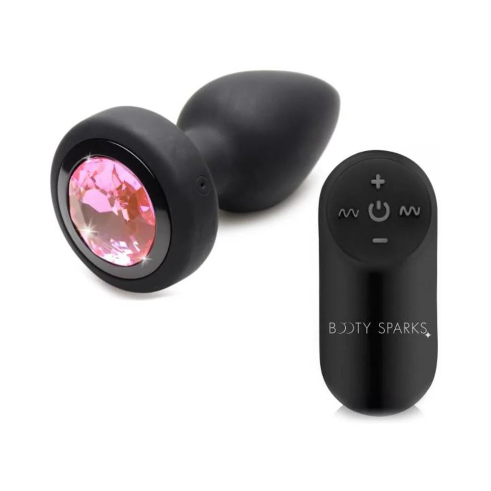 Booty Sparks Pink Gem Plug W/remote Sm