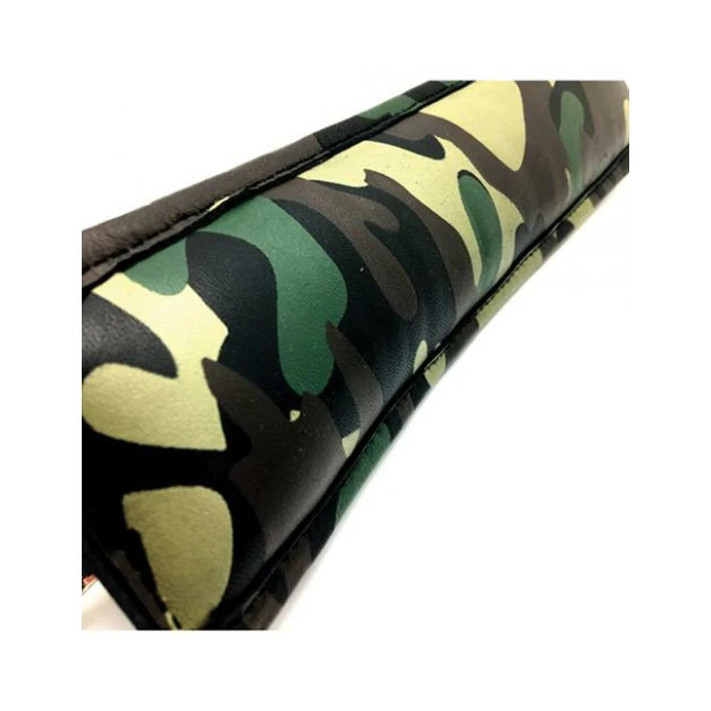 Sensual Sin Leather Padded Ankle Cuffs Camo Piping