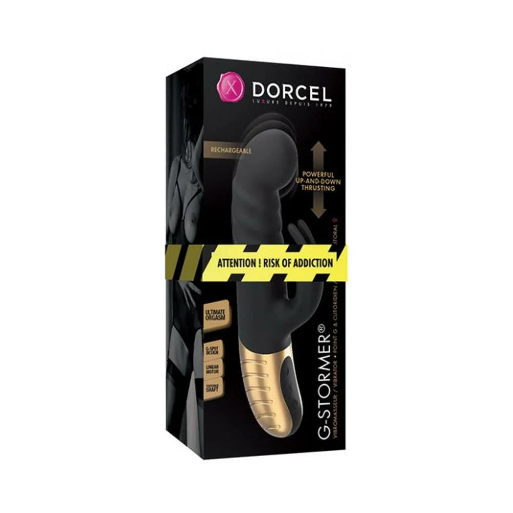 Dorcel G-Stormer Thrusting G-Spot Rabbit Vibrator Black Gold