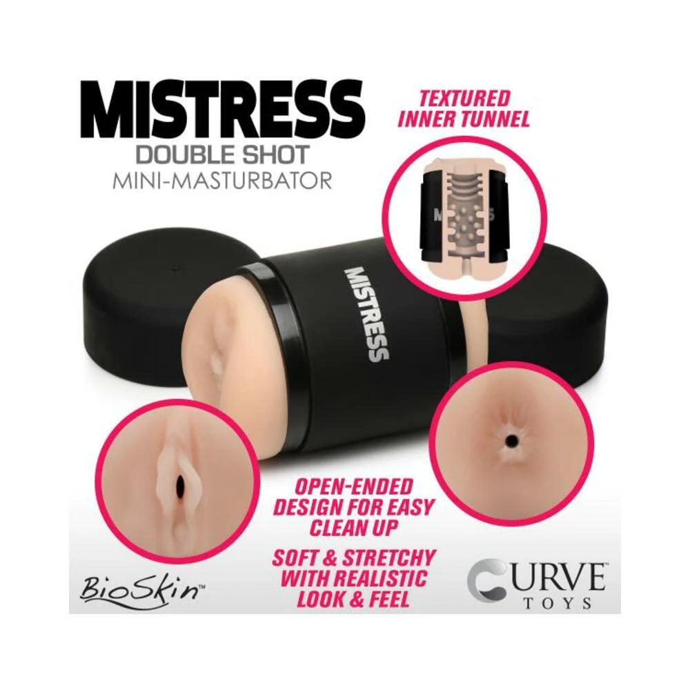 Mistress Double Shot Pussy And Ass Stroker - Light