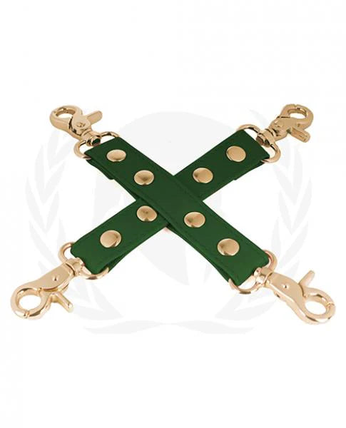 Spartacus Pu Hog Tie W/gold Hardware - Green