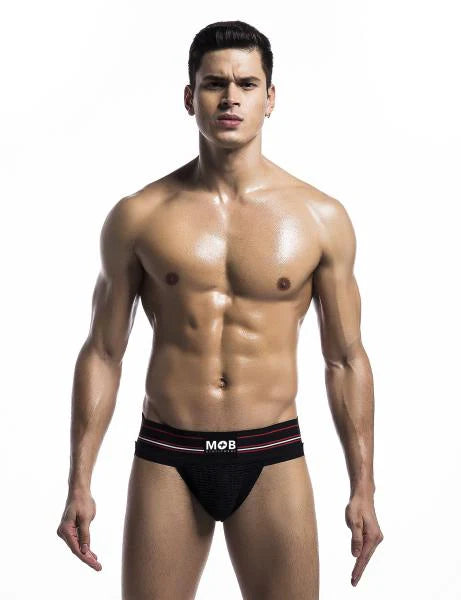 Mob Fetish Jockstrap Black Large 3in Waistband (bulk)