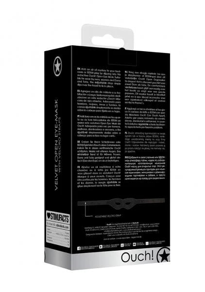 Velvet & Velcro Eye Mask Adjustable Black