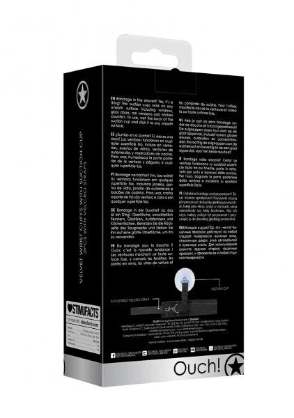 Ouch! Suction Cup Handcuffs Adjustable Black