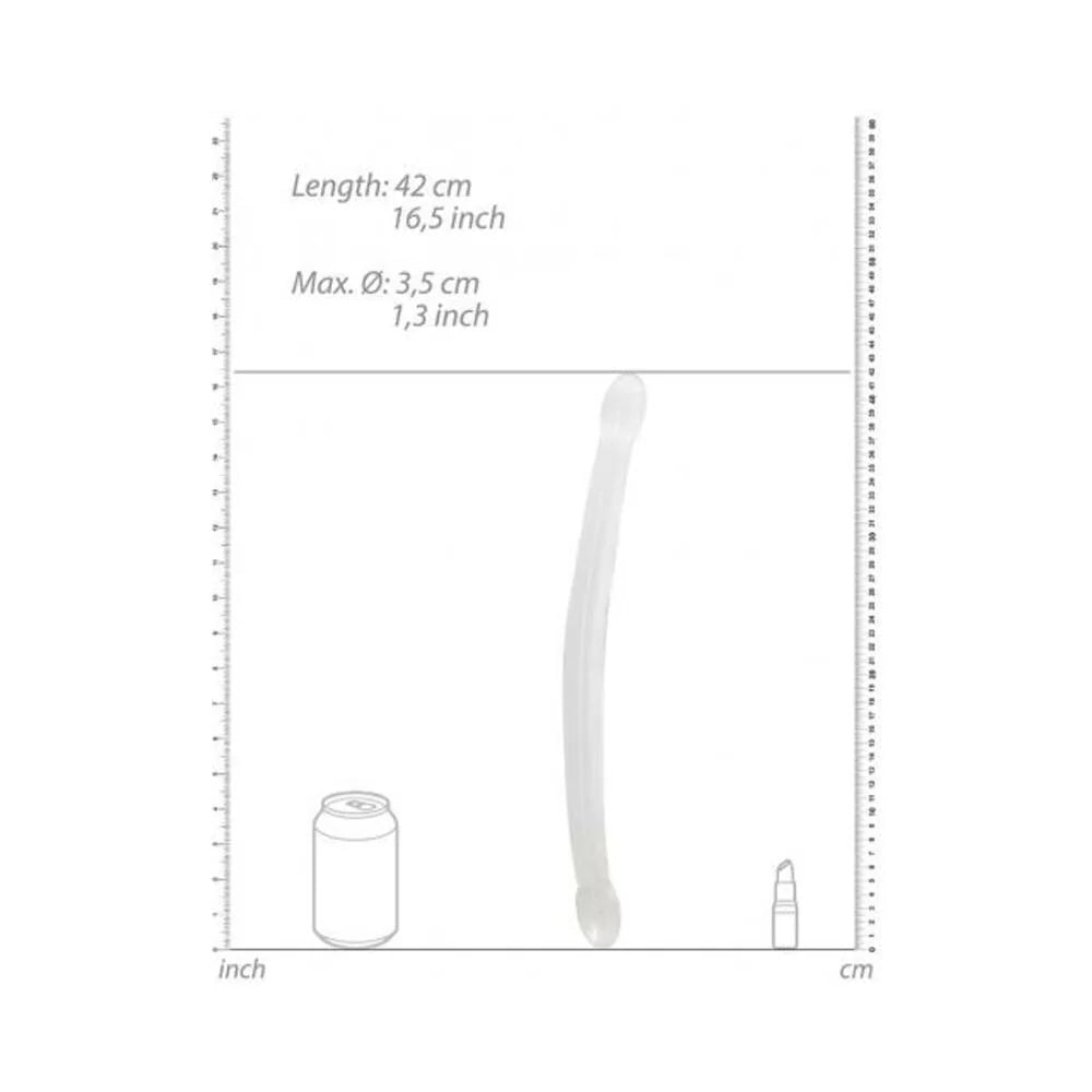 Shots Realrock Crystal Clear 17" Double Dildo - Transparent