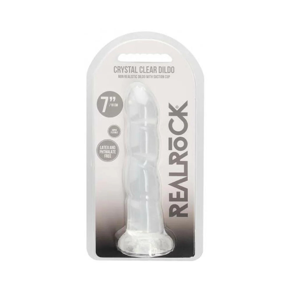 Realrock Non Realistic Dildo W Suction Cup 7in Transparent